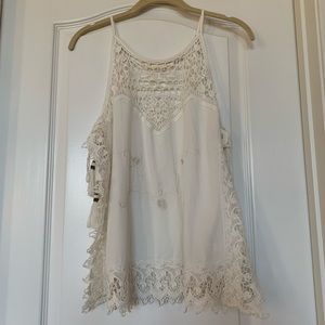 White Lace Cover up Festival Top